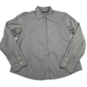 Banana Republic Women Size Medium Shirt Hidden Button Gray Vintage Career Office